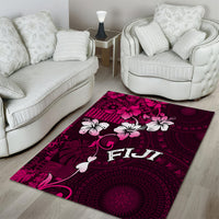 Fiji Masi Area Rug Fijian Hibiscus Tapa Pink Version LT01 - Polynesian Pride