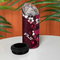 Fiji Masi 4 in 1 Can Cooler Tumbler Fijian Hibiscus Tapa Pink Version