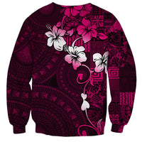 Fiji Masi Sweatshirt Fijian Hibiscus Tapa Pink Version LT01 - Polynesian Pride