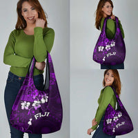 Fiji Masi Grocery Bag Fijian Hibiscus Tapa Purple Version