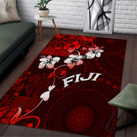 Fiji Masi Area Rug Fijian Hibiscus Tapa Red Version LT01 Red - Polynesian Pride