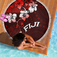 Fiji Masi Beach Blanket Fijian Hibiscus Tapa Red Version LT01 - Polynesian Pride