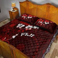 Fiji Masi Quilt Bed Set Fijian Hibiscus Tapa Red Version LT01 - Polynesian Pride
