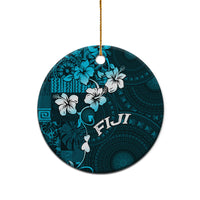 Fiji Masi Ceramic Ornament Fijian Hibiscus Tapa Sky Blue Version LT01 - Polynesian Pride