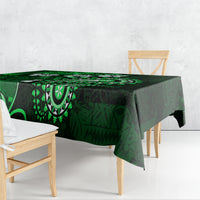 Fiji Masi Paisley With Hibiscus Tapa Tablecloth Green Version LT01 - Polynesian Pride