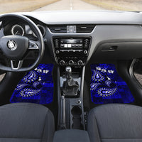 Fiji Masi Paisley With Hibiscus Tapa Car Mats Navy Blue Version LT01 - Polynesian Pride