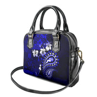 Fiji Masi Paisley With Hibiscus Tapa Shoulder Handbag Navy Blue Version LT01 - Polynesian Pride