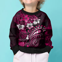 Fiji Masi Paisley With Hibiscus Tapa Kid Ugly Christmas Sweater Pink Version LT01 - Polynesian Pride
