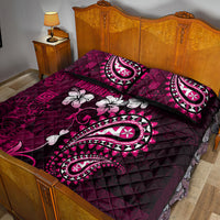 Fiji Masi Paisley With Hibiscus Tapa Quilt Bed Set Pink Version LT01 - Polynesian Pride