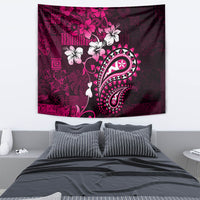 Fiji Masi Paisley With Hibiscus Tapa Tapestry Pink Version LT01 - Polynesian Pride
