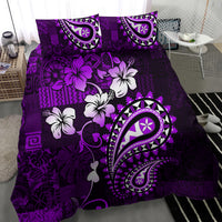 Fiji Masi Paisley Bedding Set Fijian Hibiscus Tapa Purple Version LT01 - Polynesian Pride