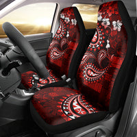 Fiji Masi Paisley Car Seat Cover Fijian Hibiscus Tapa Red Version LT01 - Polynesian Pride