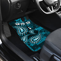 Fiji Masi Paisley Car Mats Fijian Hibiscus Tapa Sky Blue Version LT01 - Polynesian Pride