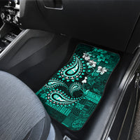 Fiji Masi Paisley Car Mats Fijian Hibiscus Tapa Turquoise Version LT01 - Polynesian Pride