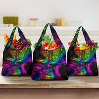 LGBT History Month Grocery Bag Polynesian Hammerhead Shark LT01 3-pack One Size Rainbow - Polynesian Pride
