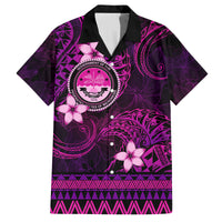 FSM Culture Day Family Matching Off Shoulder Short Dress and Hawaiian Shirt Tribal Pattern Pink Version LT01 Dad's Shirt - Short Sleeve Pink - Polynesian Pride