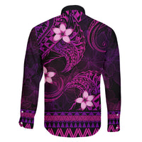 FSM Chuuk State Family Matching Off Shoulder Maxi Dress and Hawaiian Shirt Tribal Pattern Pink Version LT01 - Polynesian Pride