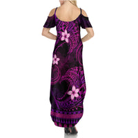 FSM Pohnpei State Summer Maxi Dress Tribal Pattern Pink Version LT01 - Polynesian Pride