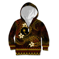 FSM Chuuk State Kid Hoodie Tribal Pattern Gold Version LT01 Zip Hoodie Gold - Polynesian Pride