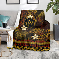 FSM Kosrae State Blanket Tribal Pattern Gold Version LT01 - Polynesian Pride