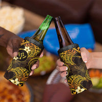 FSM Kosrae State 4 in 1 Can Cooler Tumbler Tribal Pattern Gold Version LT01 - Polynesian Pride