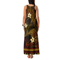 FSM Kosrae State Family Matching Tank Maxi Dress and Hawaiian Shirt Tribal Pattern Gold Version LT01 - Polynesian Pride