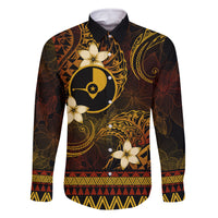 FSM Yap State Family Matching Tank Maxi Dress and Hawaiian Shirt Tribal Pattern Gold Version LT01 Dad's Shirt - Long Sleeve Gold - Polynesian Pride
