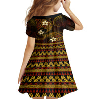 FSM Yap State Kid Short Sleeve Dress Tribal Pattern Gold Version LT01 - Polynesian Pride