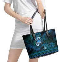 FSM Culture Day Leather Tote Bag Tribal Pattern Ocean Version LT01 - Polynesian Pride