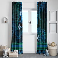 FSM Yap State Window Curtain Tribal Pattern Ocean Version