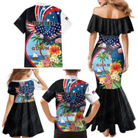 Personalized Guam Fourth of July Family Matching Mermaid Dress and Hawaiian Shirt Tropical Flowers LT01 - Polynesian Pride