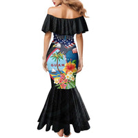 Personalized Guam Fourth of July Family Matching Mermaid Dress and Hawaiian Shirt Tropical Flowers LT01 - Polynesian Pride