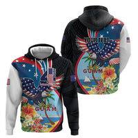 Personalized Guam Fourth of July Hoodie Tropical Flowers