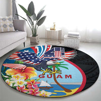 Guam Fourth of July Round Carpet Tropical Flowers