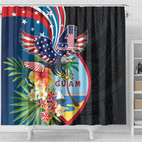 Guam Fourth of July Shower Curtain Tropical Flowers