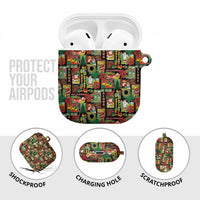 Hawaiian Santa Christmas Pattern AirPods Case Black Version LT01 - Polynesian Pride