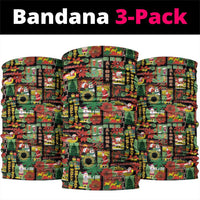 Hawaiian Santa Christmas Pattern Neck Gaiter Black Version LT01 package One Size: 25*50cm Red - Polynesian Pride