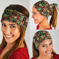 Hawaiian Santa Christmas Pattern Neck Gaiter Black Version LT01 - Polynesian Pride