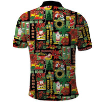 Hawaiian Santa Christmas Pattern Polo Shirt Black Version - Polynesian Pride