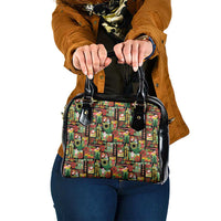 Hawaiian Santa Christmas Pattern Shoulder Handbag Black Version LT01 One Size Red - Polynesian Pride