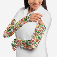 Hawaiian Santa Christmas Pattern Arm Sleeves White Version - Polynesian Pride