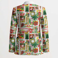 Hawaiian Santa Christmas Pattern Blazer White Version - Polynesian Pride