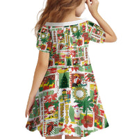 Hawaiian Santa Christmas Pattern Family Matching Off The Shoulder Long Sleeve Dress and Hawaiian Shirt White Version LT01 - Polynesian Pride