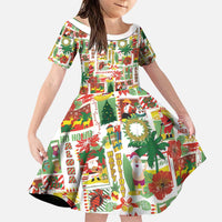 Hawaiian Santa Christmas Pattern Family Matching Puletasi and Hawaiian Shirt White Version - Polynesian Pride