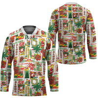 Hawaiian Santa Christmas Pattern Hockey Jersey White Version - Polynesian Pride
