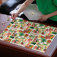 Hawaiian Santa Christmas Pattern Puzzle White Version - Polynesian Pride
