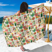 Hawaiian Santa Christmas Pattern Sarong White Version - Polynesian Pride