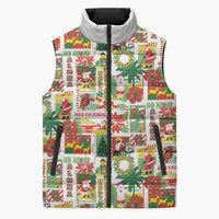 Hawaiian Santa Christmas Pattern Sleeveless Puffer Jacket White Version - Polynesian Pride