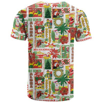 Hawaiian Santa Christmas Pattern T Shirt White Version - Polynesian Pride