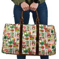 Hawaiian Santa Christmas Pattern Travel Bag White Version - Polynesian Pride